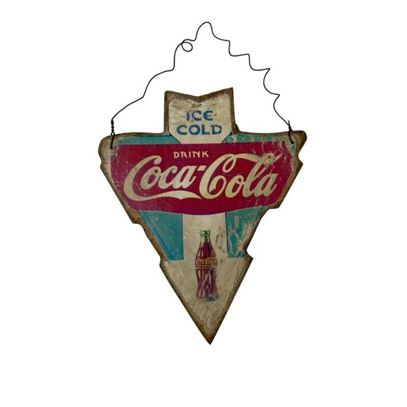 Coca-Cola Vintage Reproduction Advertising Signs On Wire Hangers Set of 2 - Picture 2 of 10